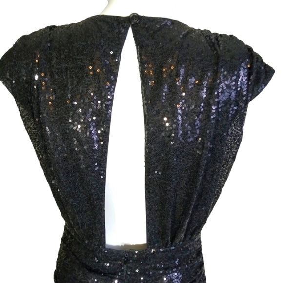 Vintage Party Cap Sleeve Backless Sequin Bodycon Dress Women's Size M - Picture 11 of 15